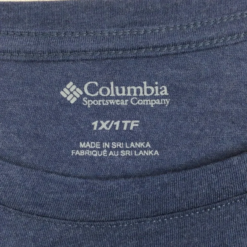 Columbia Womens Bluebird Day Relaxed Crew‎ Neck T-Shirt Size 1X Denim Blue SS